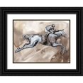 thumbnail image 1 of Parker, Jennifer Paxton 32x25 Black Ornate Wood Framed with Double Matting Museum Art Print Titled - Off to the Races II, 1 of 4