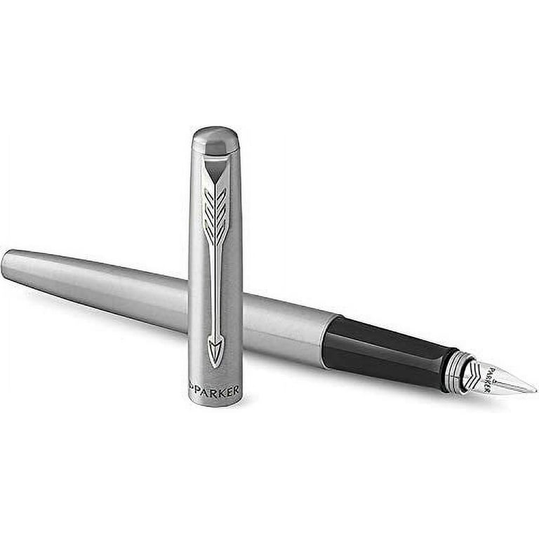  Scriveiner Stainless Steel Fountain Pen - Stunning Luxury Pen  with Steel Finish, Schmidt Steel Nib (Fine), Best Pen Gift Set for Men &  Women, Professional, Executive Office, Nice Designer Pens 