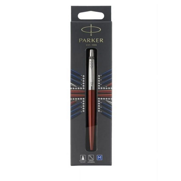 Jotter Ballpoint Pen, Retractable, Medium 0.7 mm, Blue Ink, Kensington Red/Chrome Barrel Jotter Ballpoint Pen, Retractable, Medium 0.7 mm, Blue Ink, Kensington Red/Chrome Barrel