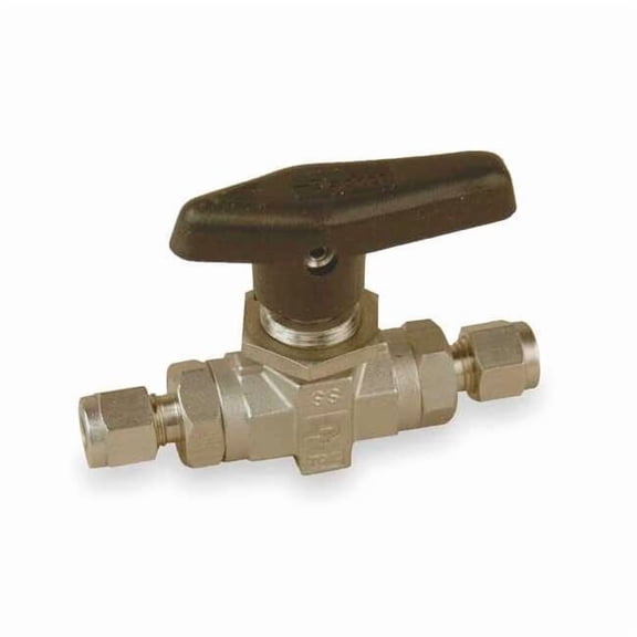 Parker 3/8" Compr Stainless Steel Ball Valve Inline 6A-B6LJ2-SSP