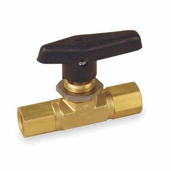 1/4" FNPT Brass Mini Ball Valve Inline 4F-B6LJ2-BP