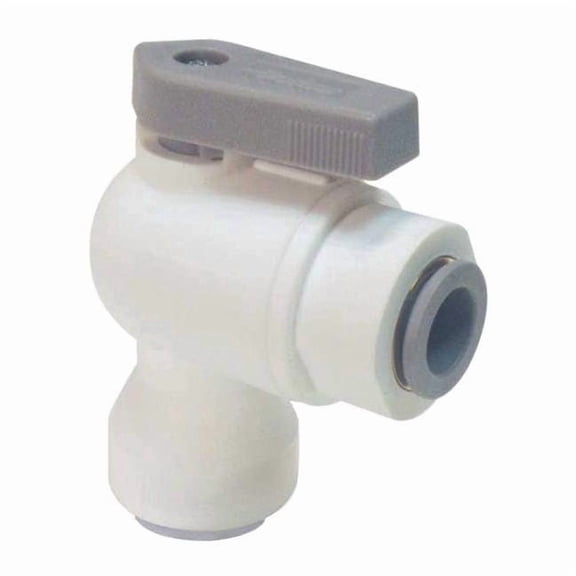 Parker 1/4" Push Polypropylene Ball Valve Angle LFPP4VEU4