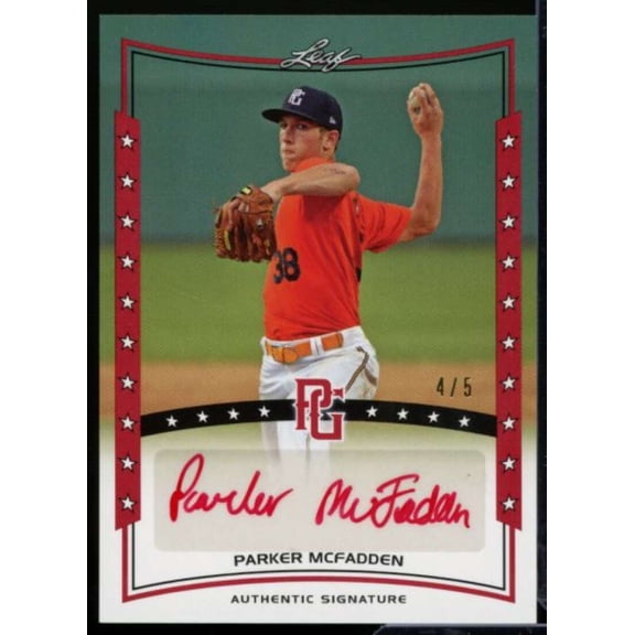 Parker McFadden Rookie 2014 Leaf Perfect Game Showcase Autographs Red #APMF