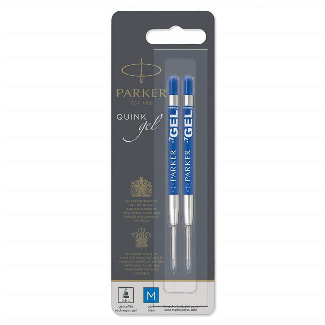 Parker Medium Quinkflow Ballpoint Pen Refills in Blue - Pack of 10