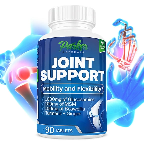 Parker Naturals Joint Support Supplement for Joint Health with Glucosamine, Chondroitin, Turmeric, MSM, and Boswellia - 90 Tablets