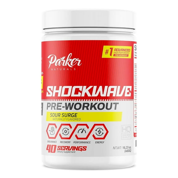 Parker Naturals Shockwave Pre-Workout Powder, with MalTor, enfinity, CarnoSyn Beta-Alanine, 40 Servings, 16.23 oz