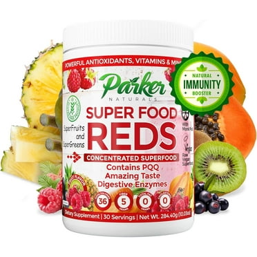 Parker Naturals Superfood Reds Powder, Monk Fruit Organic Antioxidant Powder Formula, 284.40g