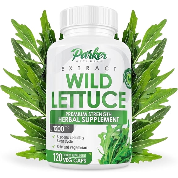 Parker Naturals Wild Lettuce Supplement, 1200mg, 120 Capsules, Herbal Relaxation and Calming Support