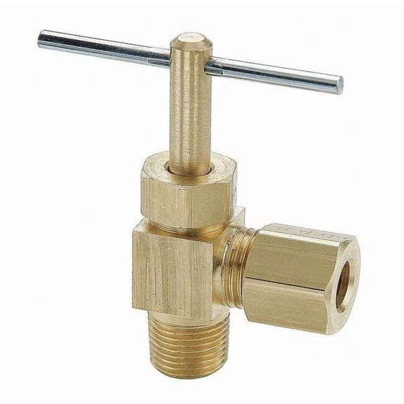 Parker Needle Valve,Angled,3/8 In.,Compression NV104C-6-4