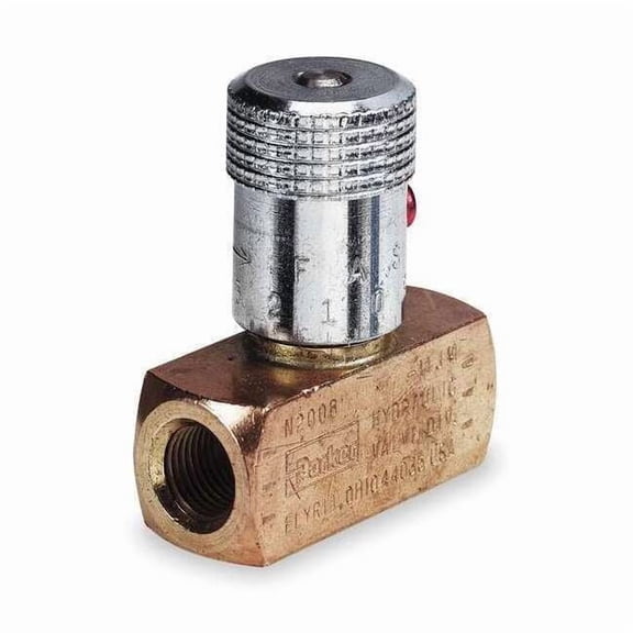 Parker Colorflow Needle Valve,Brass,1/4-18,5 GPM,2000 PSI N400B