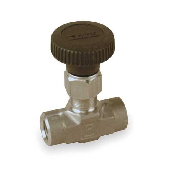 Parker Needle Valve,Straight,316 SS,1/4 In,FNPT 4F-V6LK-SS