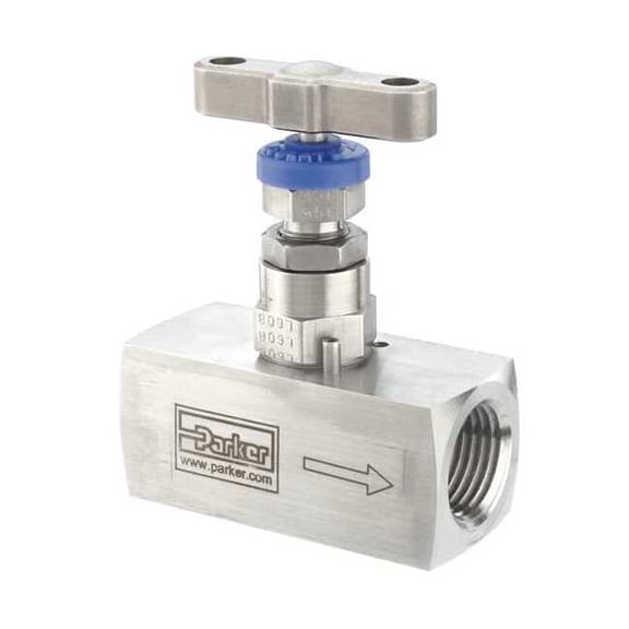 Parker Needle Valve,Straight,SS,1/2 In.,FNPT HNVS8FF