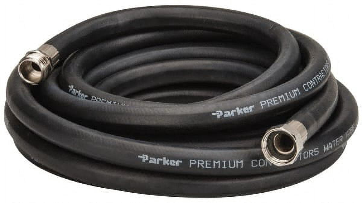 Parker PR5825 Black Contractor Water Hose Assembly: 125 psi, mGHT x fGHT, 25 feet Long