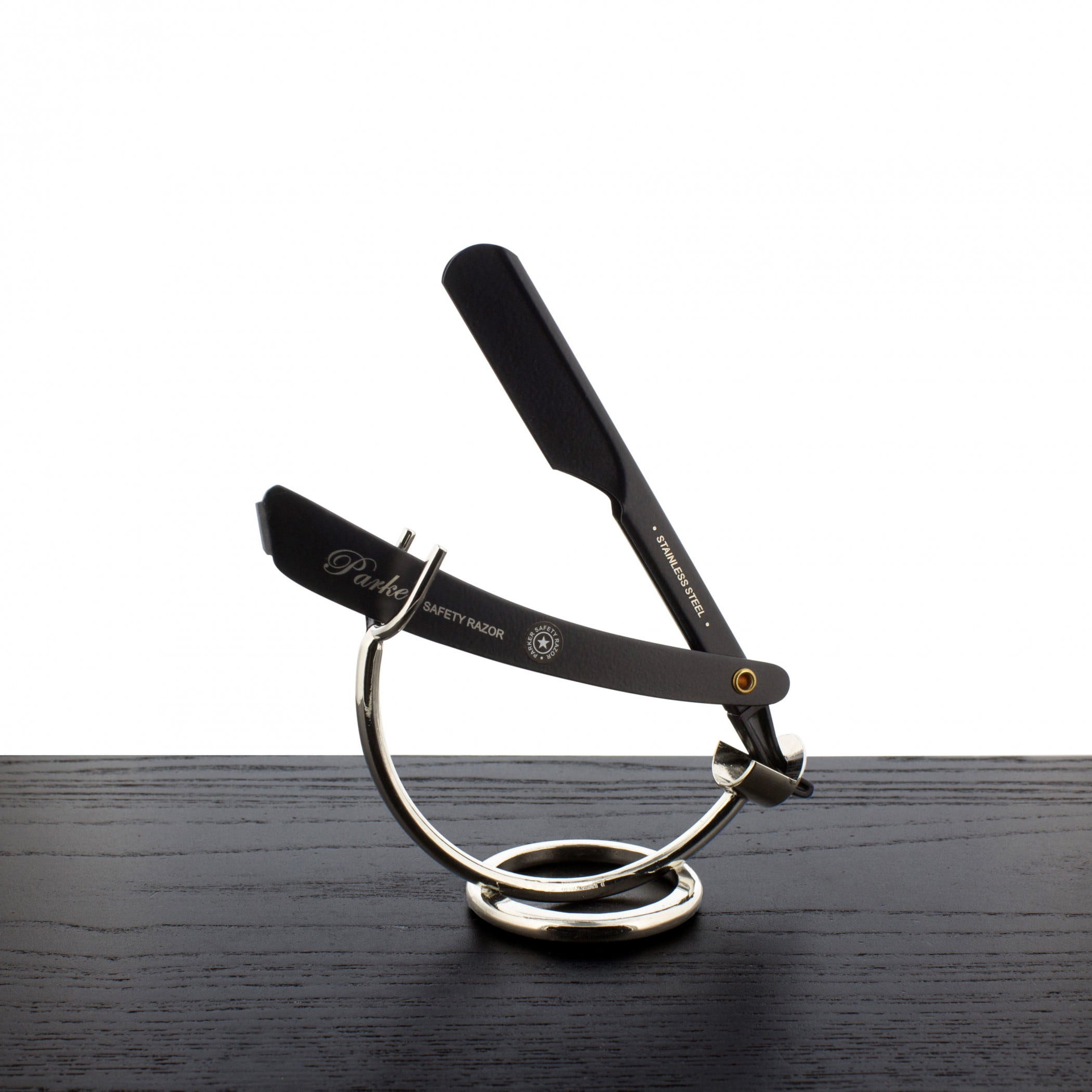 Parker PTABK Stainless Steel Adjustable Straight Razor, Black - Walmart.com