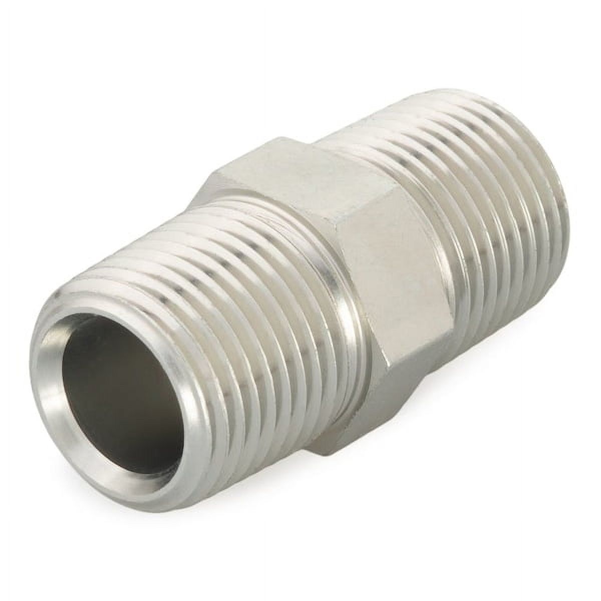 Parker Pipe Nipple,Steel, 1/4" Pipe Size, MNPTF 1/4 FF-S