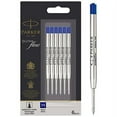 Parker QUINKflow Ballpoint Pen Ink Refills, Medium Tip, Blue, 6 Count