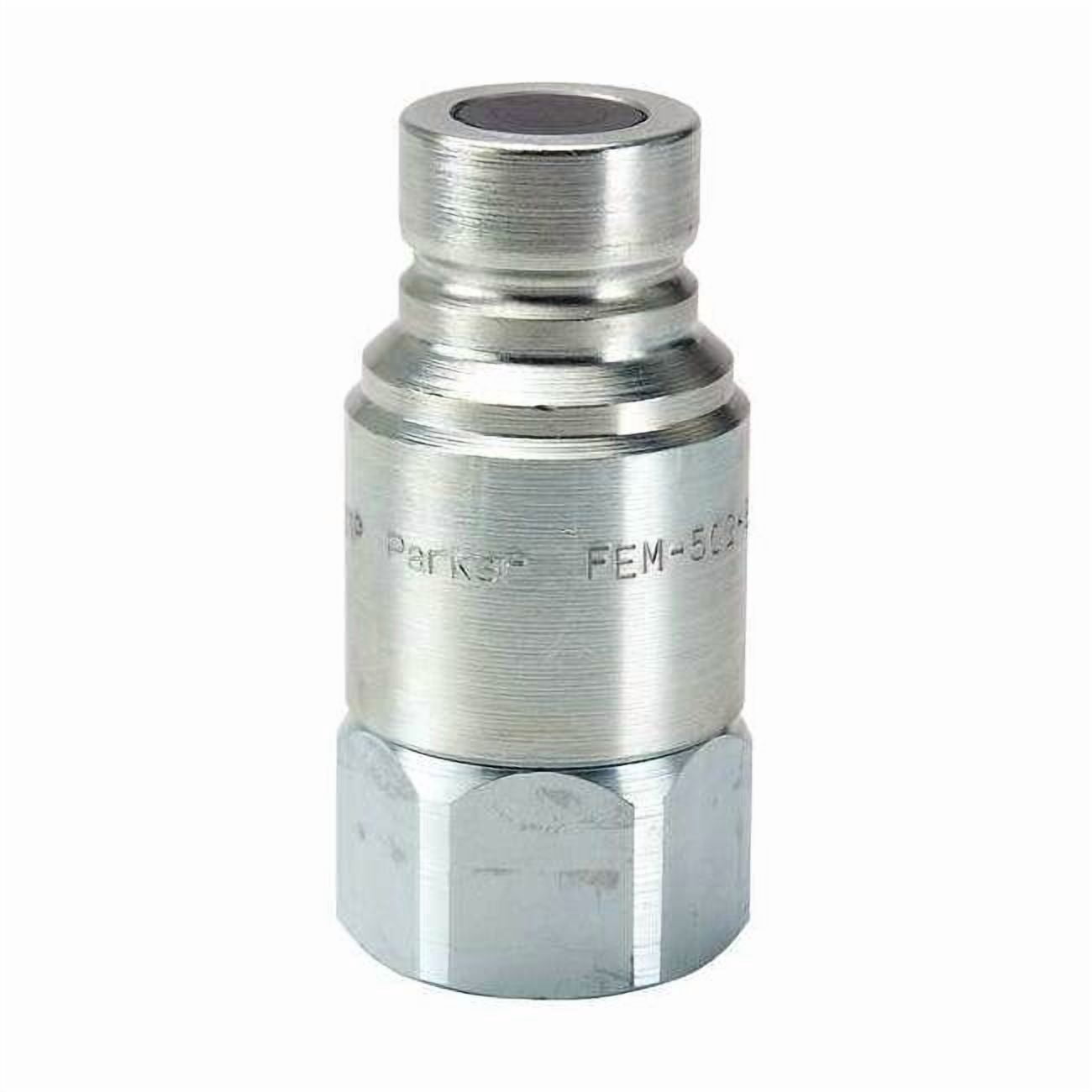 Hydraulic Quick Connect Hose Coupling, Steel Body, Push-to-Connect Lock, 1/4"-18 Thread Size
