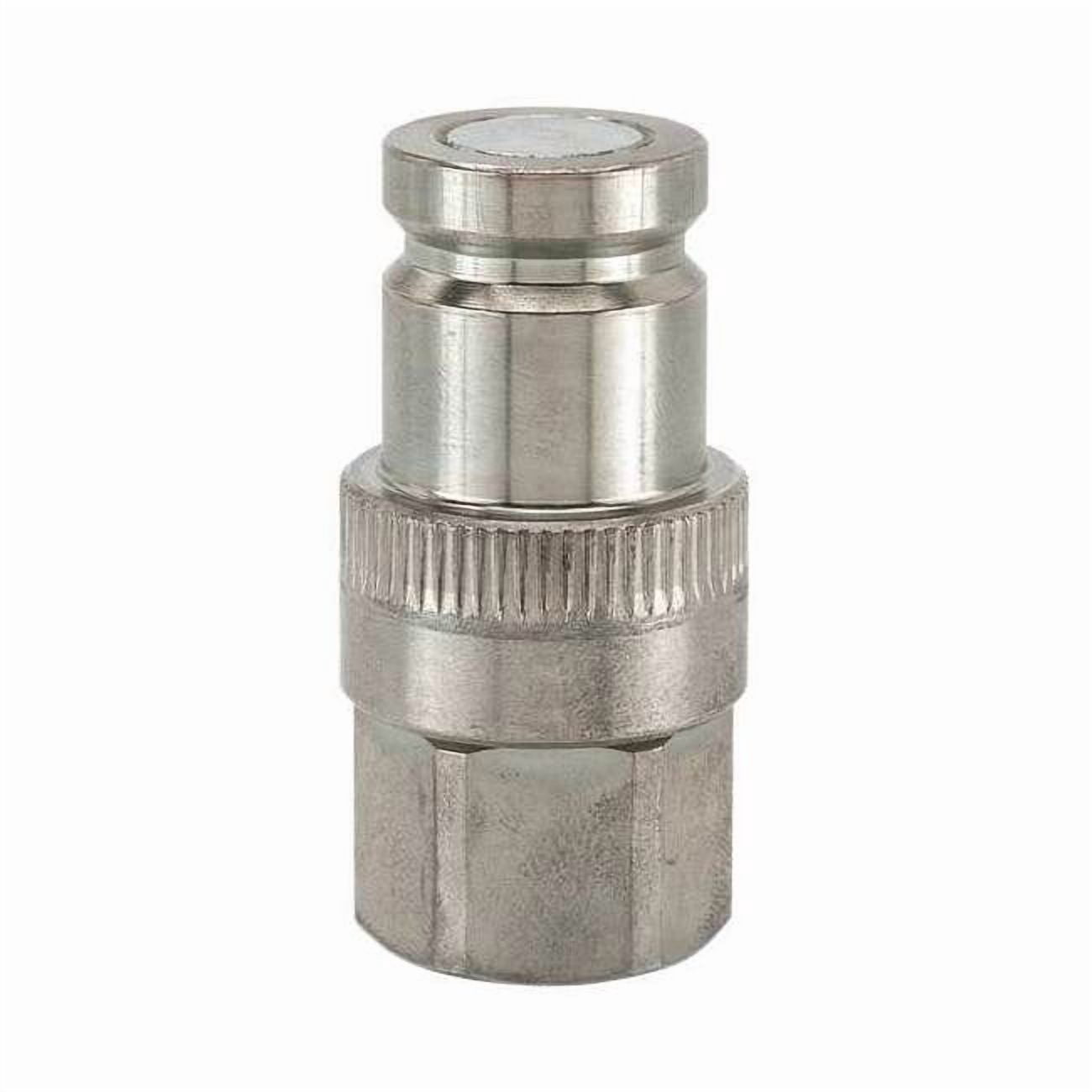 Hydraulic Quick Connect Hose Coupling, Steel Body, Push-to-Connect Lock, 1/2"-14 Thread Size