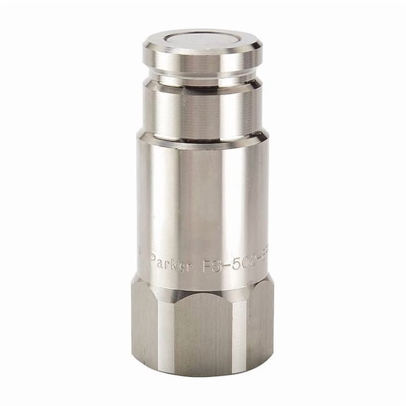 Hydraulic Quick Connect Hose Coupling, 316 Stainless Steel Body, Push-to-Connect Lock, FS Series