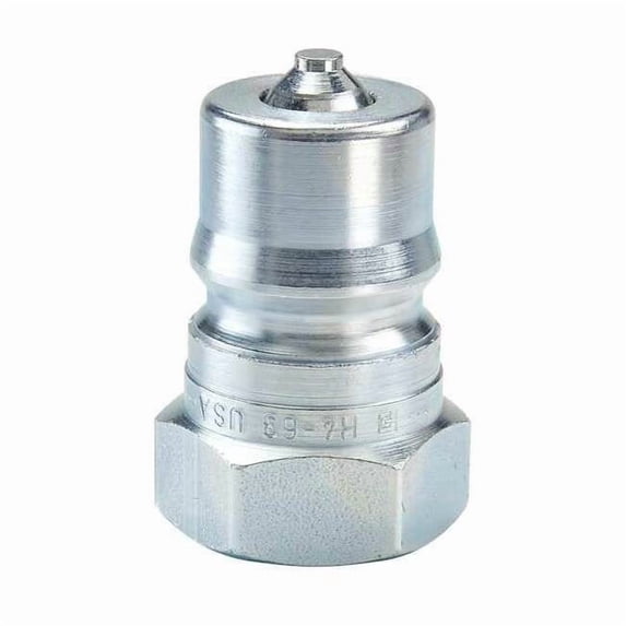 Hydraulic Quick Connect Hose Coupling, Steel Body, Ball Lock, 3/8"-18 Thread Size, 60 Series