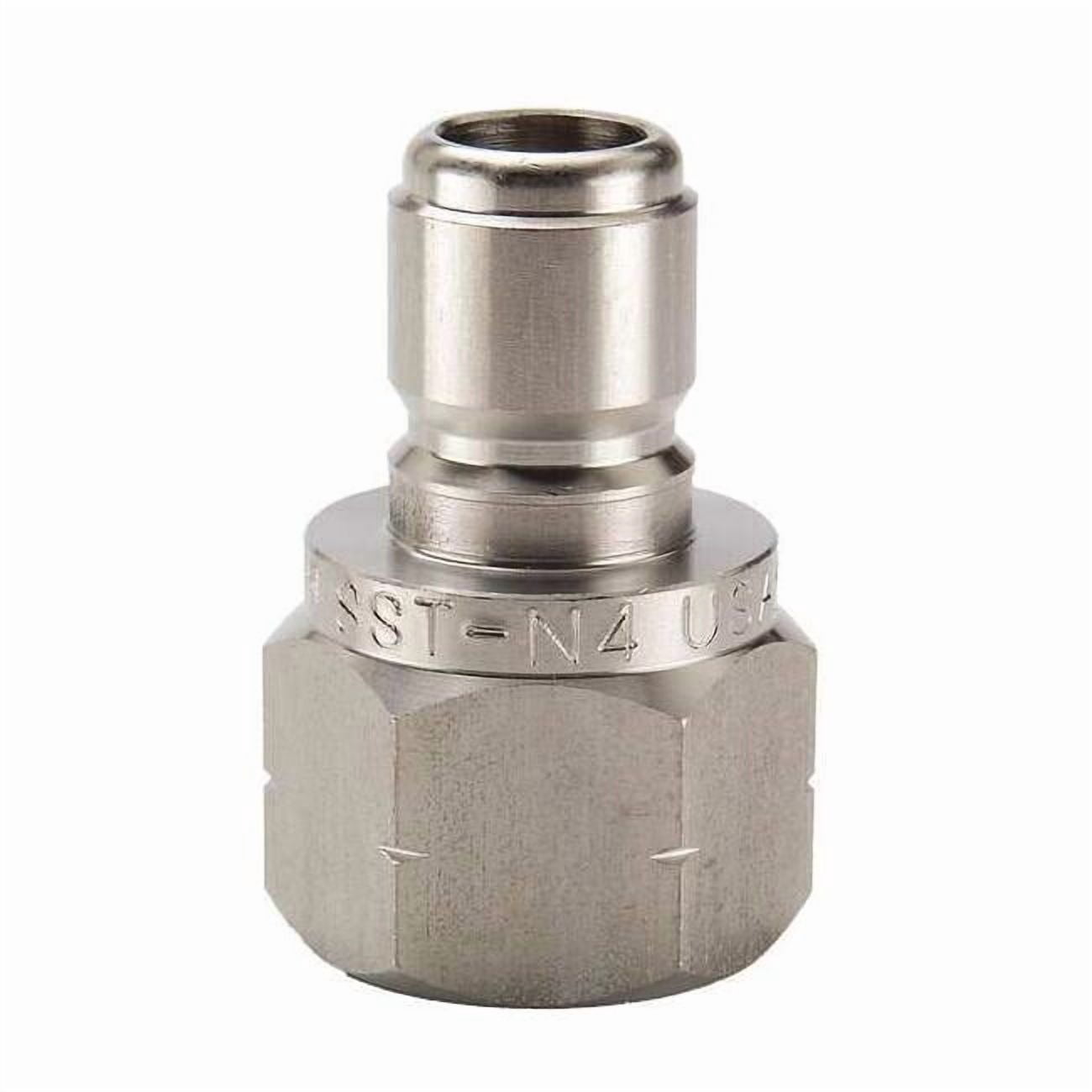 Hydraulic Quick Connect Hose Coupling, 303 Stainless Steel Body, Ball Lock, 3/8"-18 Thread Size