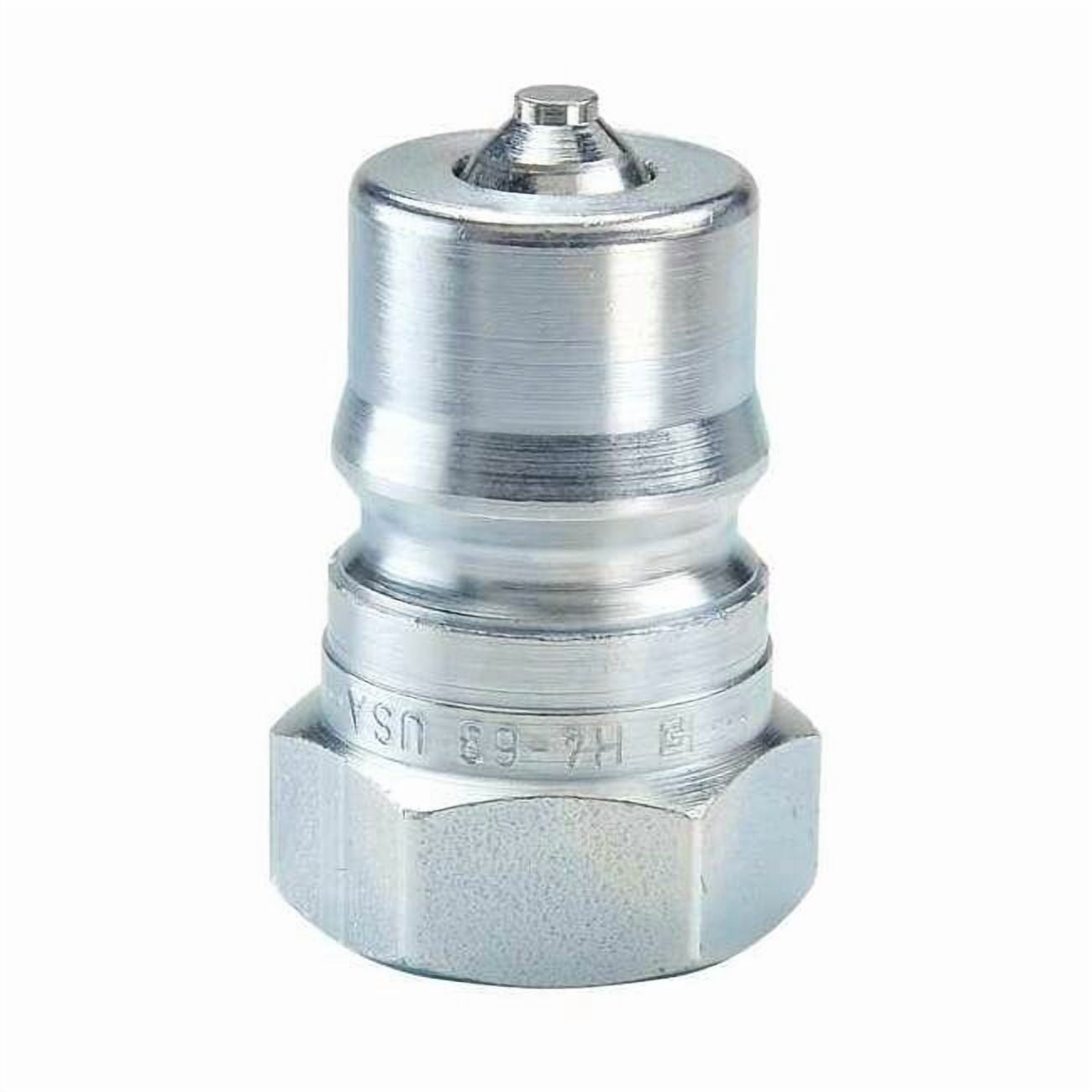 Hydraulic Quick Connect Hose Coupling, Steel Body, Ball Lock, 7/8"-14 Thread Size, 60 Series