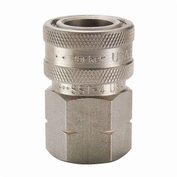 Hydraulic Quick Connect Hose Coupling, 303 Stainless Steel Body, Ball Lock, 1"-11-1/2 Thread Size