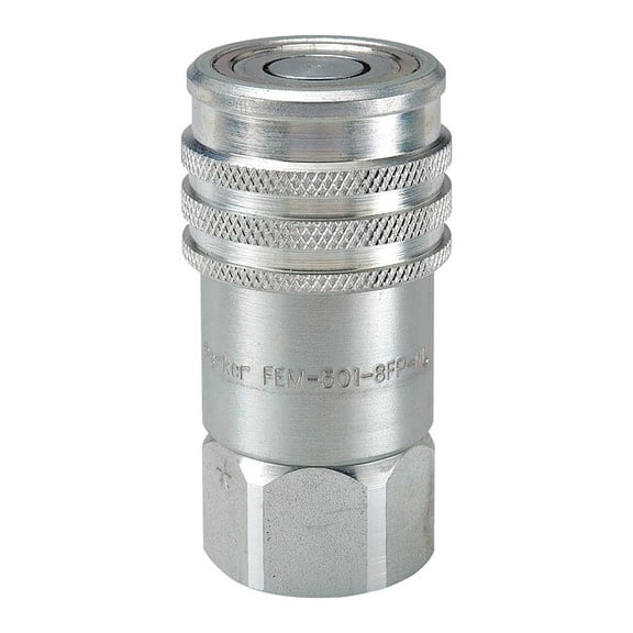 Parker Quick Connect,Socket,1/2",1/2"-14 FEM-501-8FP