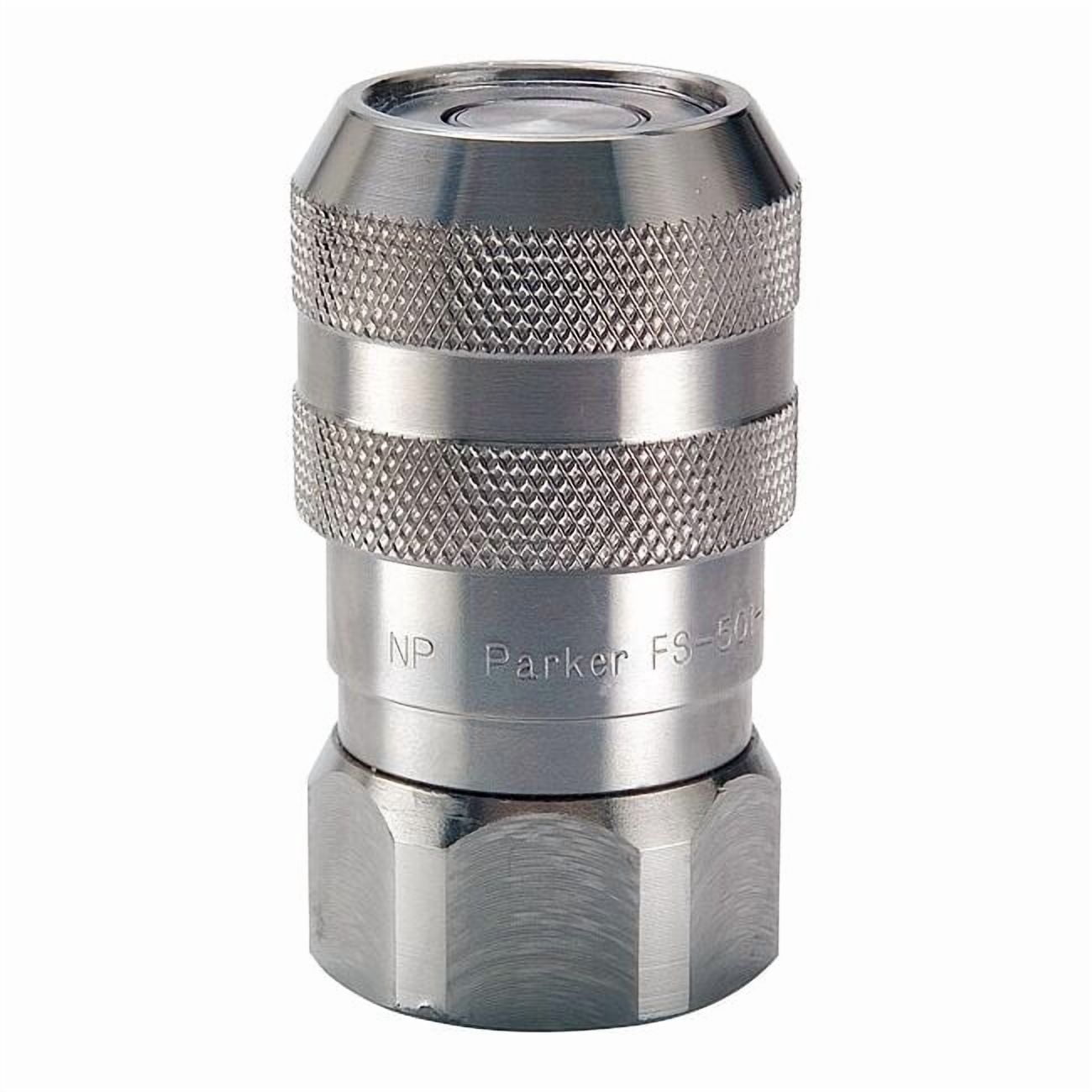 Hydraulic Quick Connect Hose Coupling, 316 Stainless Steel Body, Push-to-Connect Lock, FS Series