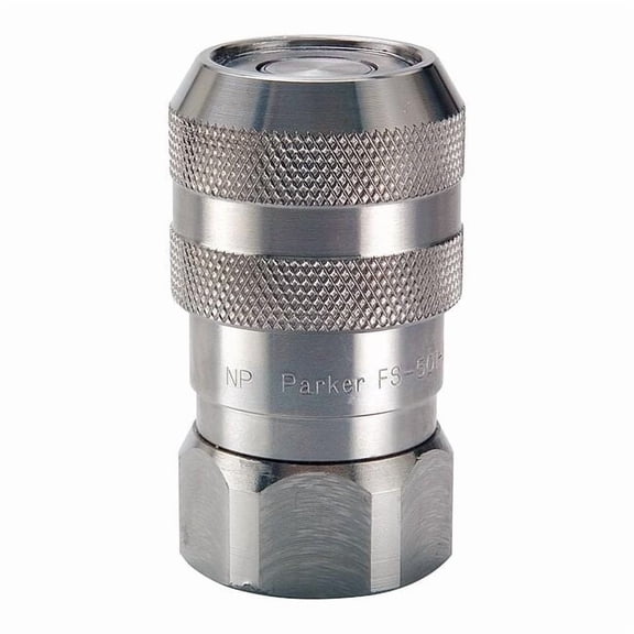 Hydraulic Quick Connect Hose Coupling, 316 Stainless Steel Body, Push-to-Connect Lock, FS Series