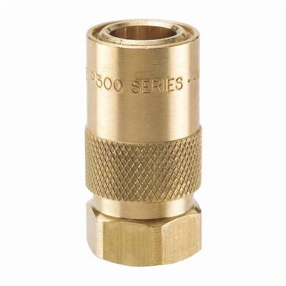 Hydraulic Quick Connect Hose Coupling, Brass Body, Sleeve Lock, 1/2"-14 Thread Size, Moldmate Series