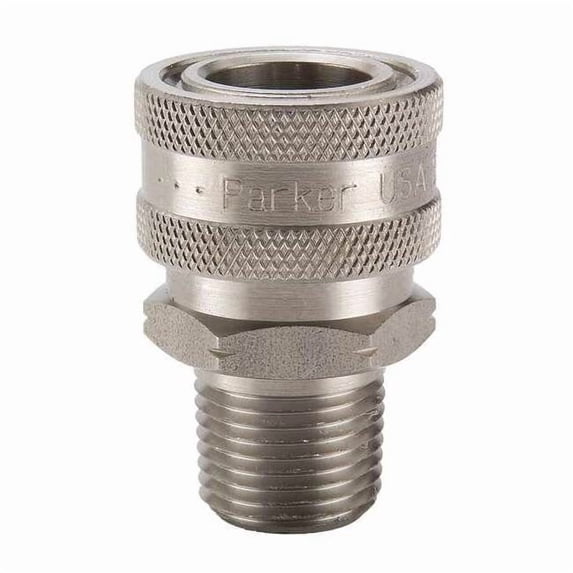 Parker Quick Connect,Socket,1/2",1/2"-14 SST-4M