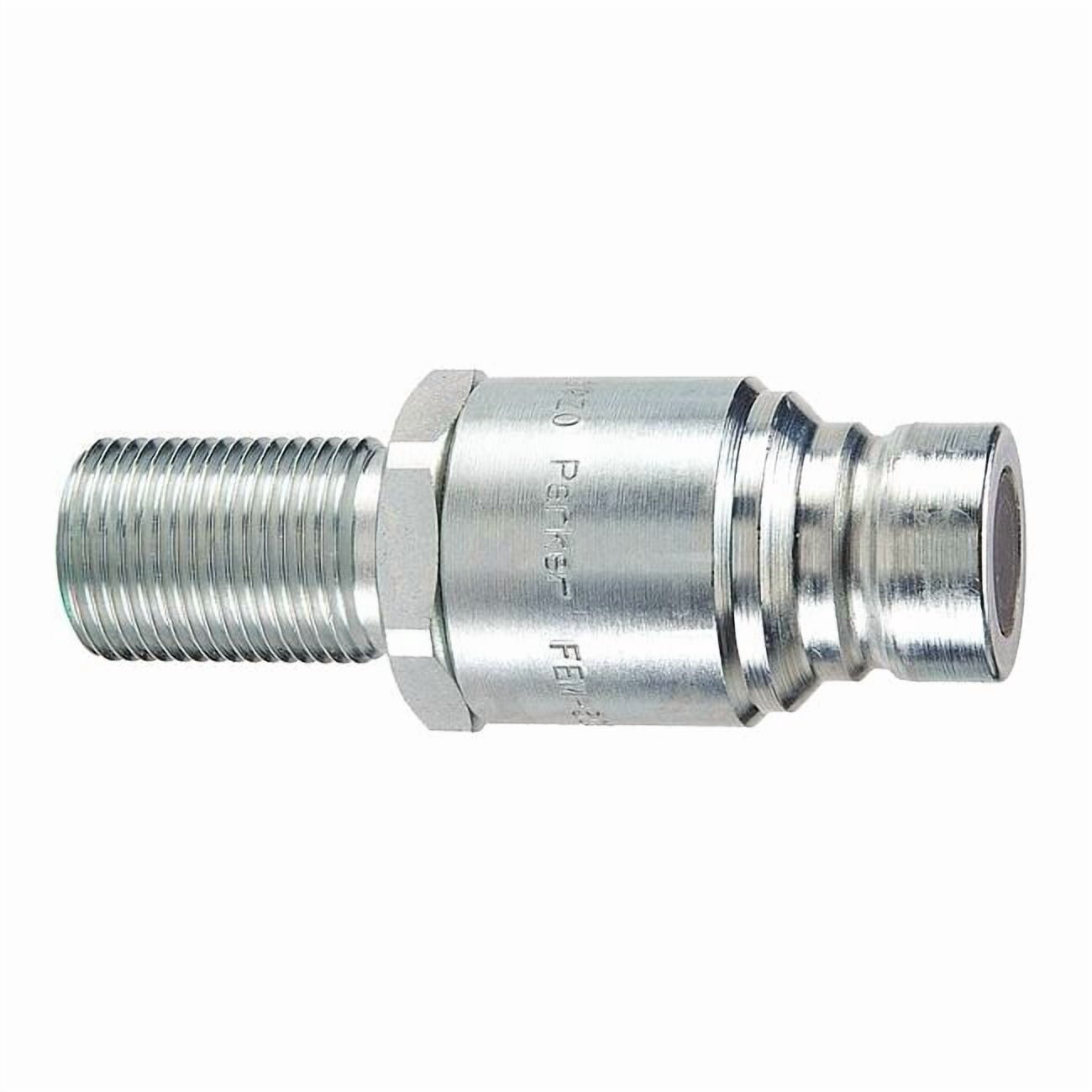 Hydraulic Quick Connect Hose Coupling, Steel Body, Push-to-Connect Lock, 9/16"-18 Thread Size
