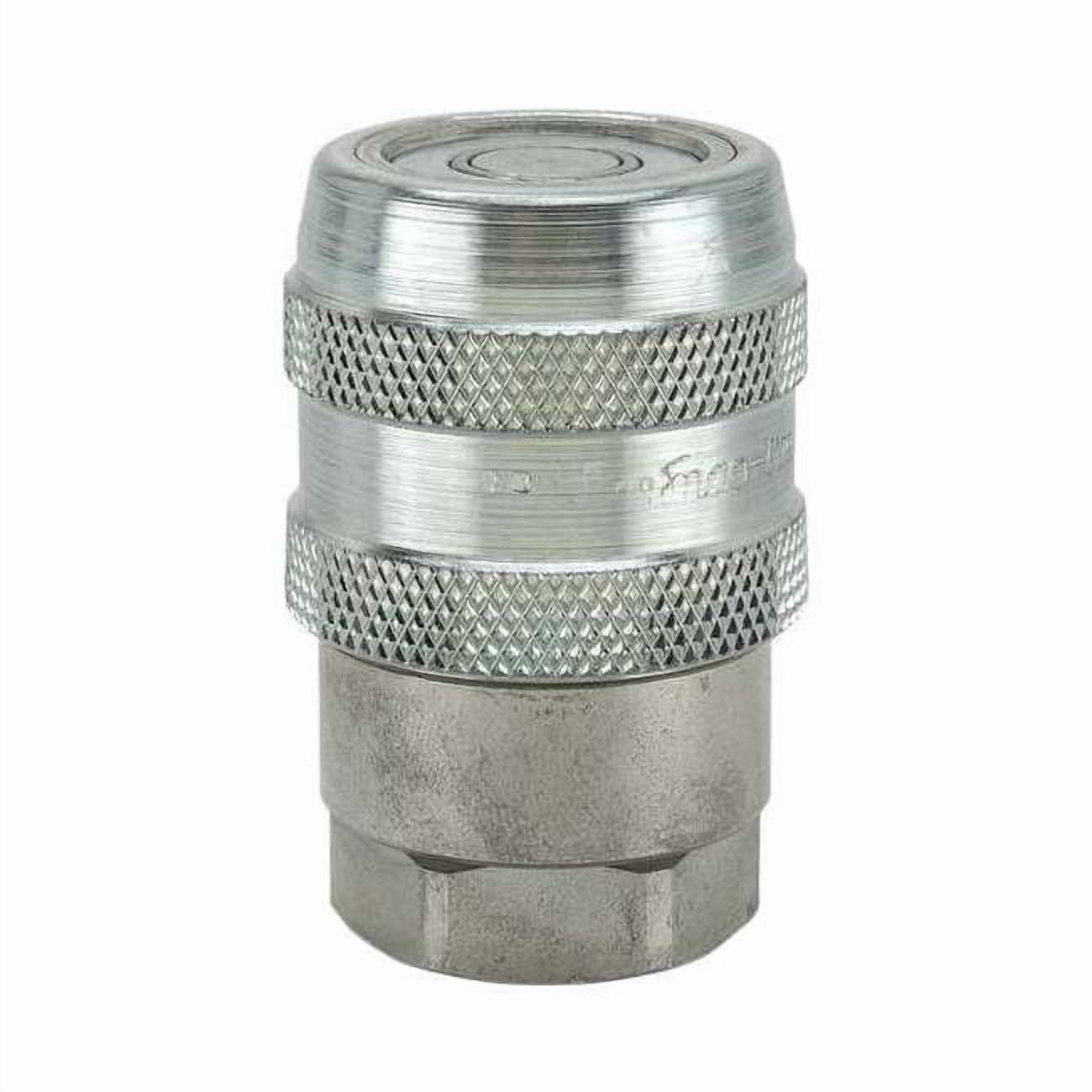 Hydraulic Quick Connect Hose Coupling, Steel Body, Push-to-Connect Lock, 1/4"-18 Thread Size