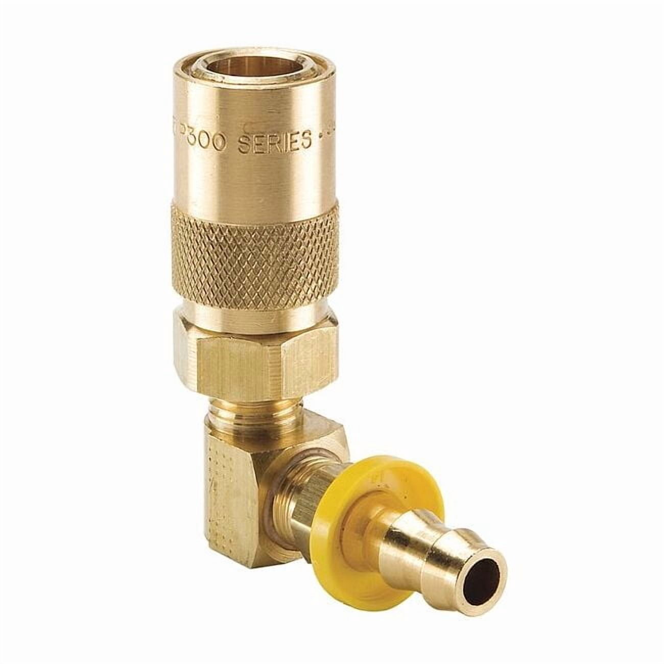 Hydraulic Quick Connect Hose Coupling, Brass Body, Sleeve Lock, 9/16"-18 Thread Size PC214-BP