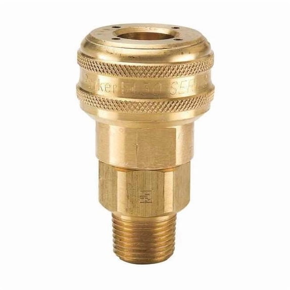 Parker Coupler Body,Brass,MNPT,1/2 In. Pipe B34F