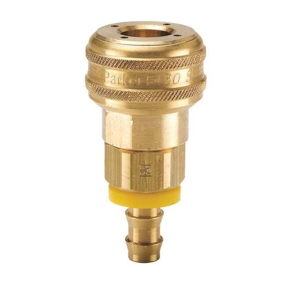 Parker Coupler Body,Brass,Push On,50 cfm B34-5BPN