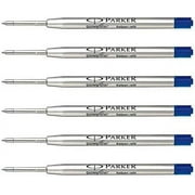 Parker Quink Flow Ball Pen Medium Point Blue Ink Refill (Pack of 6)