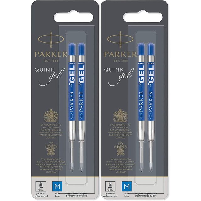 Parker Quink Refill Ink for Ballpoint Ball Pens, Medium Point, Blue Ink