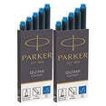 thumbnail image 1 of Parker Quink Washable Ink Fountain Pen Refill Cartridges, 10 Blue Ink Refills (3016031PP) (10 Cartridges, Blue), 1 of 3