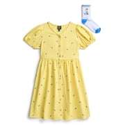 Parker Rose Girls Placket Dress and Socks, Sizes 4-18