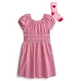 thumbnail image 1 of Parker Rose Girls Cotton Smocked Waist Dress and Socks, Sizes 4-18, 1 of 3