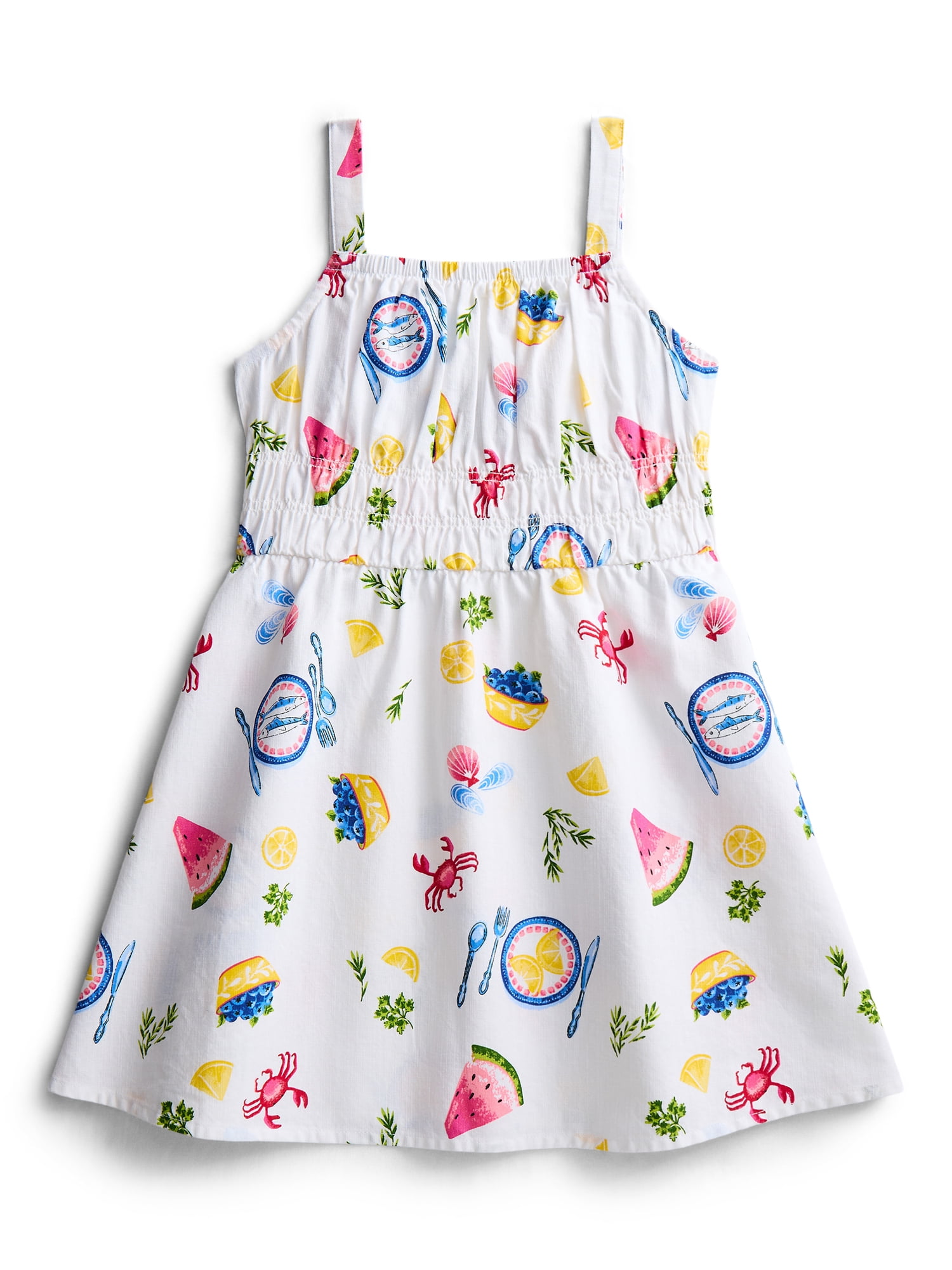 Girls' Sleeveless Print Cotton Dress, Sizes 4-18