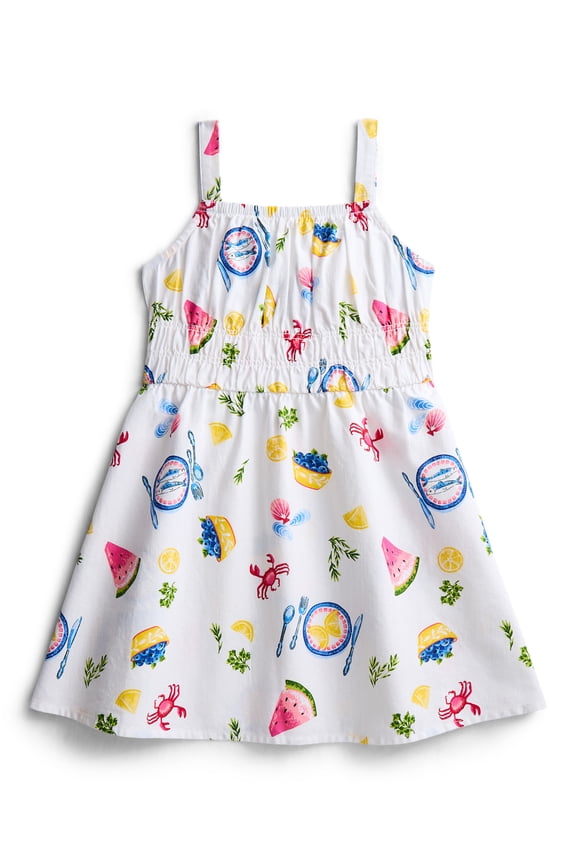 Girls' Sleeveless Print Cotton Dress, Sizes 4-18