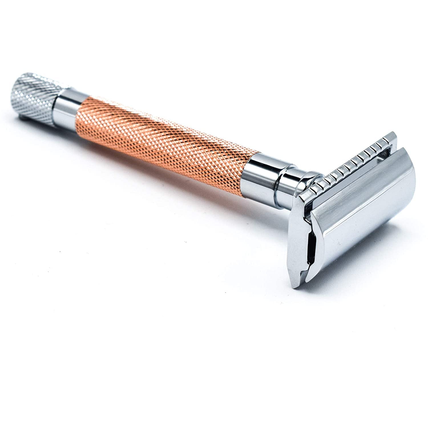 Parker Safety Razor 56R Double Edge Safety Razor with 5 Parker Razor Blades (Rose Gold)