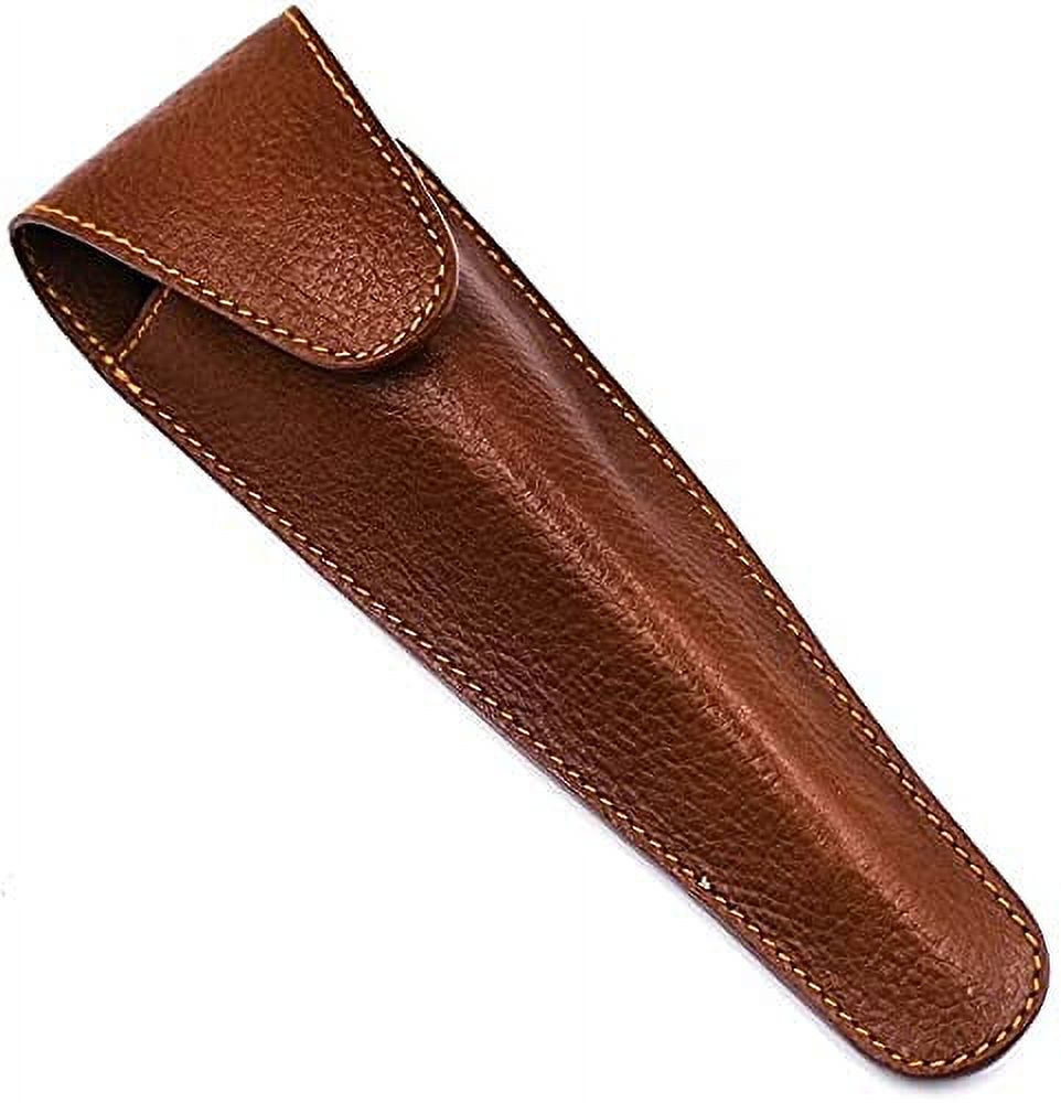 Parker Safety Razor Genuine Saddle Leather Travel Case for Long Handled