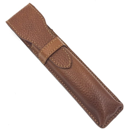 Parker Safety Razor Leather Saddle Brown Travel Case for Straight, Shavette and Barber Razors