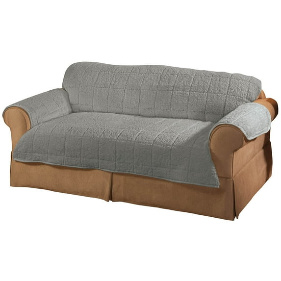 Parker Sherpa Loveseat Loveseat Cover by OakRidge, Gray Water Resistant Polyester – 39 x 46” Back Cover & 36.5” x 46” Seat Cover & 2 Arm Covers of 21” x 24”, Machine Washable