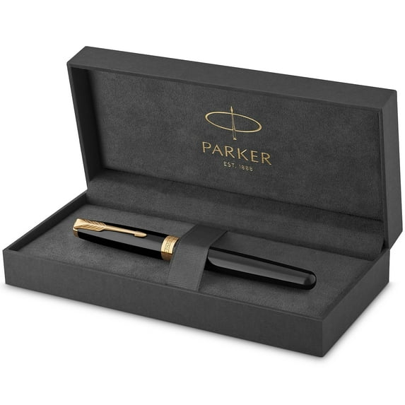 Parker Sonnet Black Lacquer GT Fountain Pen - Medium