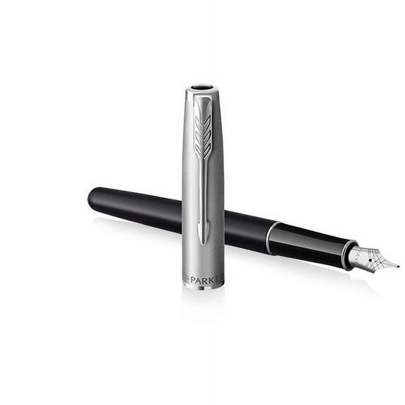 Parker Sonnet Metal & Black Lacquer with Palladium Trim Fountain Pen - Medium
